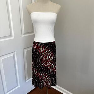 VINTAGE BLACK AND RED WRAPPER POLKA DOT MIDI SKIRT‎